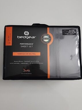 Bedgear Grey Dri-Tec Performance Sheet Set Split King/Split Cal King NWT